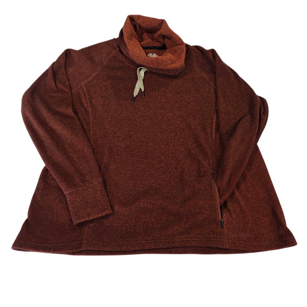Noble Outfitters Pullover Sweater Womens 2XL Orange Polyester Fleece Cowl Neck